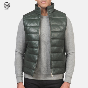 Gilet matelassé d'hiver respirant et écologique en modal avec fermeture éclair, couleur unie, logo frontal, vêtement extérieur, service OEM - Product Image 5