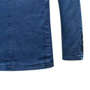 Chaqueta de mezclilla azul para hombre Invierno de alta calidad 100% algodónRopa de hombre Chaquetas Chaqueta de jeans vintage lavada con diseño personalizado - Product Image 6
