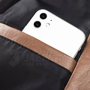 Streetwear d'hiver pour hommes taille de veste en toile de cuir de couleur unie taille personnalisée - Product Image 6