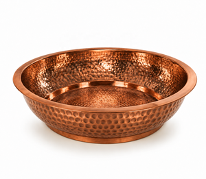 Elegante tazón para pedicura con acabado en cobre dorado y diseño martillado, lavabo de lujo para remojar los pies en spa, para salón y hogar, experiencia relajante - Product Image 1