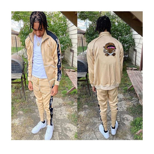 Conjunto de chándal cortavientos de nailon con cremallera y logotipo personalizado de fabricante al por mayor, chaqueta estampada transpirable para personas de talla grande de invierno - Product Image 3