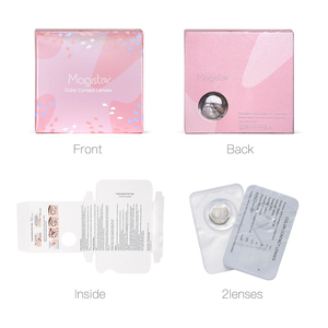 무료 배송 마지스터 컬러 콘택트 렌즈 사용자 정의 브랜드 2PC 앰버 황토 토파즈 처방 렌즈 HIDROCOR 패키지 상자 - Product Image 5