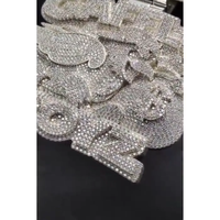 Pendentif en argent sterling 925 de luxe, style hip-hop, avec initiale personnalisée, design cartoon glacé, diamant Moissanite VVS
