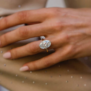 Bague de fiançailles Moissanite coupe ovale 12x8mm | Bague solitaire en or ou en argent | Anniversaire de mariage de mariée bijoux fins OEM - Product Image 1