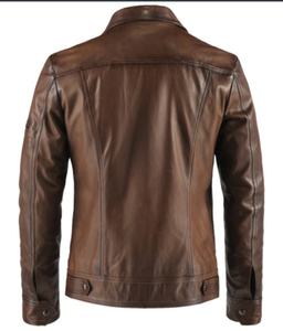 Venta caliente nueva moda de los hombres ligeros a prueba de viento chaqueta de cuero de alta calidad - Product Image 6