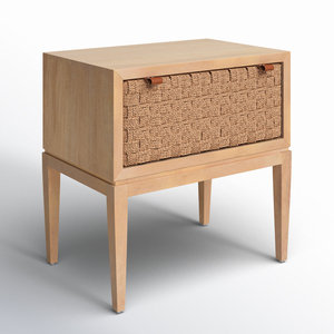 Mesita de Noche de Madera Maciza Inteligente DreamCraft de Beverly, Diseño Moderno Antiguo de Vietnam, Muebles de Dormitorio para Dormitorio o Sala de Estar - Product Image 3