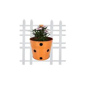 Metal style planter design orange and black painting for home decoration and customized size and cheap price