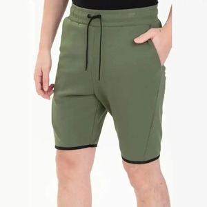 Pantalones cortos de sudor lavado ácido para hombre, pantalones cortos de entrenamiento de gimnasio para correr con cintura elástica, pantalones cortos activos de lana de algodón suave para hombre - Product Image 1