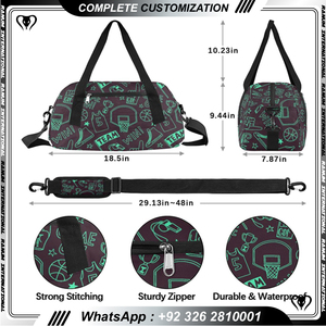 Grand sac de basket-ball avec logo personnalisé pour hommes et femmes Sac de voyage de sport imperméable avec fermeture éclair - Product Image 6