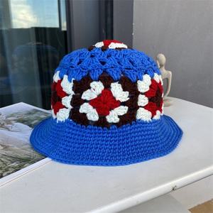 Sombrero de Pescador de Ganchillo Estilo Coreano INS 2025 para Mujer, para Todas las Estaciones, Otoño Invierno, Color en Contraste, Apto para Verano - Product Image 2