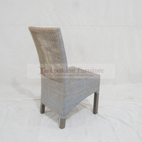Chaise de salle à manger en rotin et bois massif gris, vente en gros, mobilier pour la maison, la salle à manger, le bar, l'appartement, l'hôtel, le café, la station balnéaire, la villa