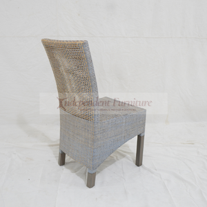 Chaise de salle à manger grise en rotin et bois pour la maison, la restauration, les hôtels, les cafés, les centres de villégiature et les projets de villas – Vente en gros - Product Image 5