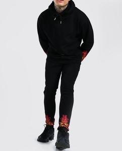 2025 chándal de poliéster personalizado para hombre, conjunto de Jogger sólido, traje de sudor de etiqueta privada, uniforme, chándal, Jogger Flame Track Jogging - Product Image 2