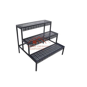 3 <b>Tier</b> Black Finished Metal Decorative Iron Metal <b>Planter</b> and Pots Stand Hot Selling Luxury <b>Garden</b> Decor Accessories Plant Rack - Product Image 6