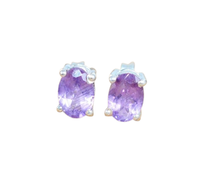 Boho Style Classical <b>Stud</b> Earrings Jewelry For Women <b>Silver</b> Jewelry 925 Sterling <b>Silver</b> Amethyst Gemstone Handmade Earrings Gift - Product Image 1