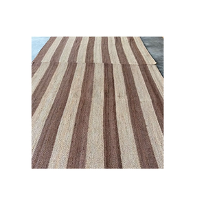 Tapis en jute à rayures naturelles, tissé à la main, pour la maison, le salon, la chambre à coucher, écologique, durable, tapis de sol - Product Image 1