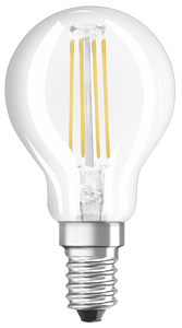 Lampada Sferica LED Trasparente Retrofit E14 4W 4000K 470Lm (Osram 4058075435209) - Product Image 1