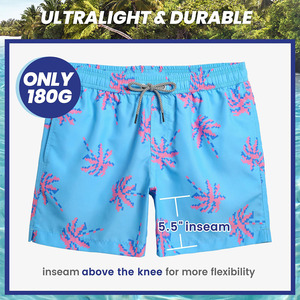 Shorts de plage pour hommes, tissu polyester et élasthanne respirant, élégant et unique, séchage rapide, ceinture élastique, logo personnalisé, couleur personnalisée. - Product Image 5
