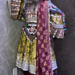 ODM ชุดเดรส Afghan สำหรับผู้หญิงชุดเดรสแฟชั่นสีพื้นพร้อมลูกไม้ตกแต่ง - Product Image 1