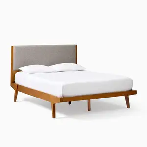 Muebles de diseño de madera tradicional, cama de matrimonio/Marco de cama de plataforma con diseño de cabecero, de la marca del año 2000