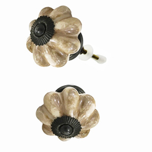 Exportation de qualité moderne couleur émaillée à la main melon céramique armoire tiroir boutons inde poignée et tirer pour cuisine chambre - Product Image 2