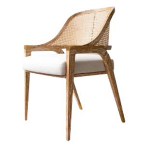 Silla de comedor comercial de madera maciza de teca de calidad superior, silla de madera tapizada de ratán para restaurante para jardín, muebles de exterior - Product Image 5