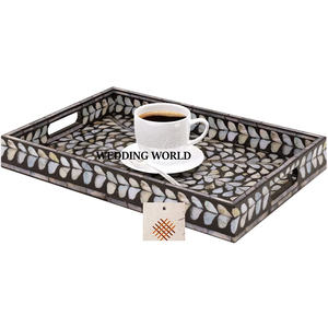 Bandeja de Chocolate de diseñador con recubrimiento en polvo blanco y azul, superventas hechas a mano, artículos para restaurante, venta al por mayor, nueva bandeja de Chocolate de lujo - Product Image 5