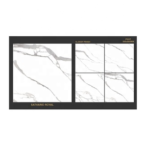 หินอ่อนสีขาวกับหลอดเลือดดำทองกระเบื้องเซรามิกกระเบื้องพอร์ซเลนขนาด600X600 600X1200 800X800 800X1600 900X1800 1200X2400 1200x1200 - Product Image 1