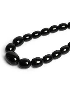 ชุดสร้อยคอและต่างหูเรซินสีดำทำด้วยมือสุดหรูเครื่องประดับลูกปัดแบบหนาและมีสไตล์สำหรับผู้หญิง - Product Image 3