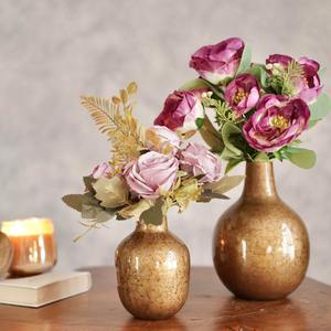 Jarrón de metal dorado con diseño de maceta elegante con acabado brillante, perfecto para decoración del hogar, centro de mesa y exhibición de arreglos florales - Product Image 5