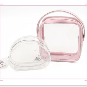 กระเป๋าใส่เครื่องสำอาง PVC แบบใสสำหรับเดินทางขนาดเล็กกระเป๋าซิปโลหะสองชั้นความจุเยอะ - Product Image 4