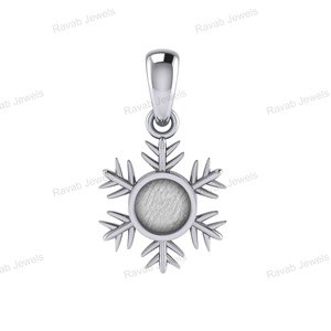 Haute qualité 925 argent Sterling flocon de neige pendentif solide 5mm lunette réglage à la mode lait maternel résine résultats de bijoux grands cadeaux - Product Image 3