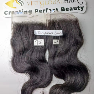 Extensions de cheveux humains vietnamiens bruts 100% fermeture de vague de corps avec style de vague droite soyeuse - Product Image 4