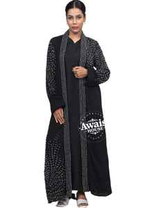 Caftan à manches longues grande taille Abaya Dubai vente en gros islamique longueur au sol léger fait à la main robe arabe musulmane traditionnelle - Product Image 4