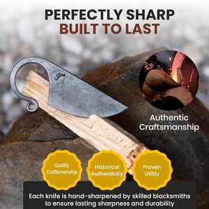 Cuchillo de Bolsillo Celta 3.5 MDM AXES KNIVES MDM-KN0911, Forjado a Mano en Acero de Damasco, Hoja Fija, HRC60-65, Estilo Vintage - Product Image 4