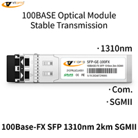 YTOPTO Transceiver SFP SGMII 100 Mbps 100BASE-FX Duplex LC 2 km SMF Compatible avec Arista Mellanox Ubiquiti Mikrotik 5G POE