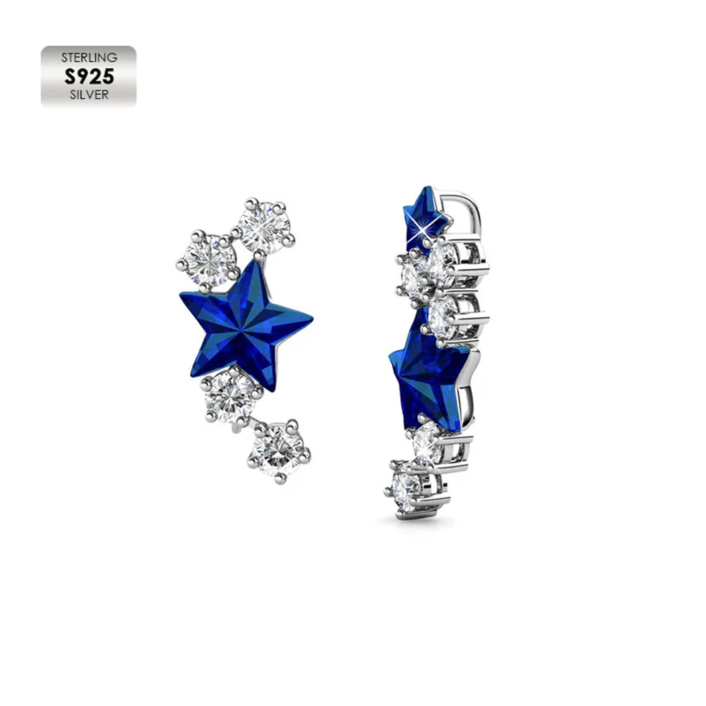 S925 Sterling Silver with 18K white gold plated gemstone ring