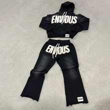 แผ่นแปะที่เสื่อมจางจากดวงอาทิตย์แบบกําหนดเองปักกรดล้างเสื้อกันหนาวหมวกพืชและกางเกงเหงื่อชุดวอร์มผู้ชายชุดวอร์มซ้อนกัน - Product Image 5