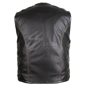 Dernière conception de gilet en cuir pour hommes en gros à bas prix gilet en cuir confortable et respirant fabriqué au Pakistan - Product Image 4