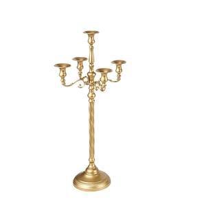 Candelabro Antiguo de Latón de 5 Brazos, Portavelas Creativo de Metal Dorado Pulido, Centro de Mesa Decorativo para Decoración del Hogar y Eventos - Product Image 3