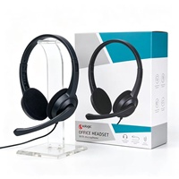 Casque filaire léger de 92 g avec micro omnidirectionnel, câble de 1,8 m, écouteurs stéréo 3,5 mm pour les réunions de bureau