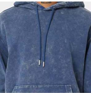 Vente directe d'usine 2025, sweats à capuche pour hommes en coton 100% avec effet délavé, logo personnalisé, impression sérigraphique, sweats à capuche d'hiver - Product Image 3