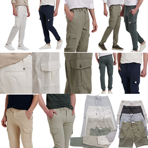 Marque privée confortable de haute qualité pour hommes 6 poches pantalon décontracté couleur unie poches latérales multi-poches pantalon pour hommes - Product Image 1