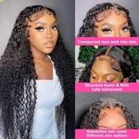 Perruque Lace Front 13x6 en Cheveux Humains Ondulés (Water Wave) – Vente en Gros, Prête à l'Expédition pour Femmes Noires, de 10 à 34 Pouces, Couleur Naturelle, Perruques avec Closure 13x4
