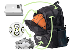 Mochila de entrenamiento deportivo antirrobo Unisex de alta capacidad con compartimento para zapatos de aire Cierre de cremallera impermeable para viajes escolares - Product Image 2