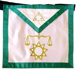 Mandil Masónico del Rito Escocés de 8.º Grado, Intendente del Templo, Tipo de Tela Satén - Product Image 1