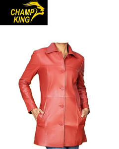 Manteaux longs en cuir pour femmes de haute qualité, hiver, cuir luxueux, boutons, fermeture éclair - Product Image 2