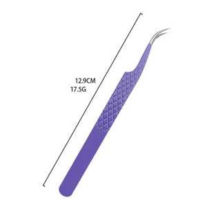 Nouvel ensemble de pinces à extensions de cils de précision en acier inoxydable avec pointe en fibre violette 2025, qualité allemande, pointues pour outils de cils - Product Image 5