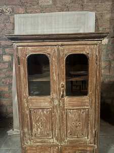 Armoire de cuisine en bois massif brun élégante de taille moyenne, style moderne, antique, luxueux, classique et vintage - Product Image 6