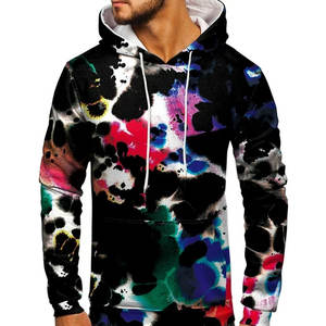 Sweats à capuche graphiques pour hommes Sweat à capuche pour hommes Sweat à capuche couleur avec cordon de serrage Sweat à capuche pour hommes avec poche Noir - Product Image 1